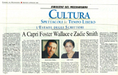 A Capri Foster Wallace e Zadie Smith